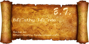 Básthy Tünde névjegykártya